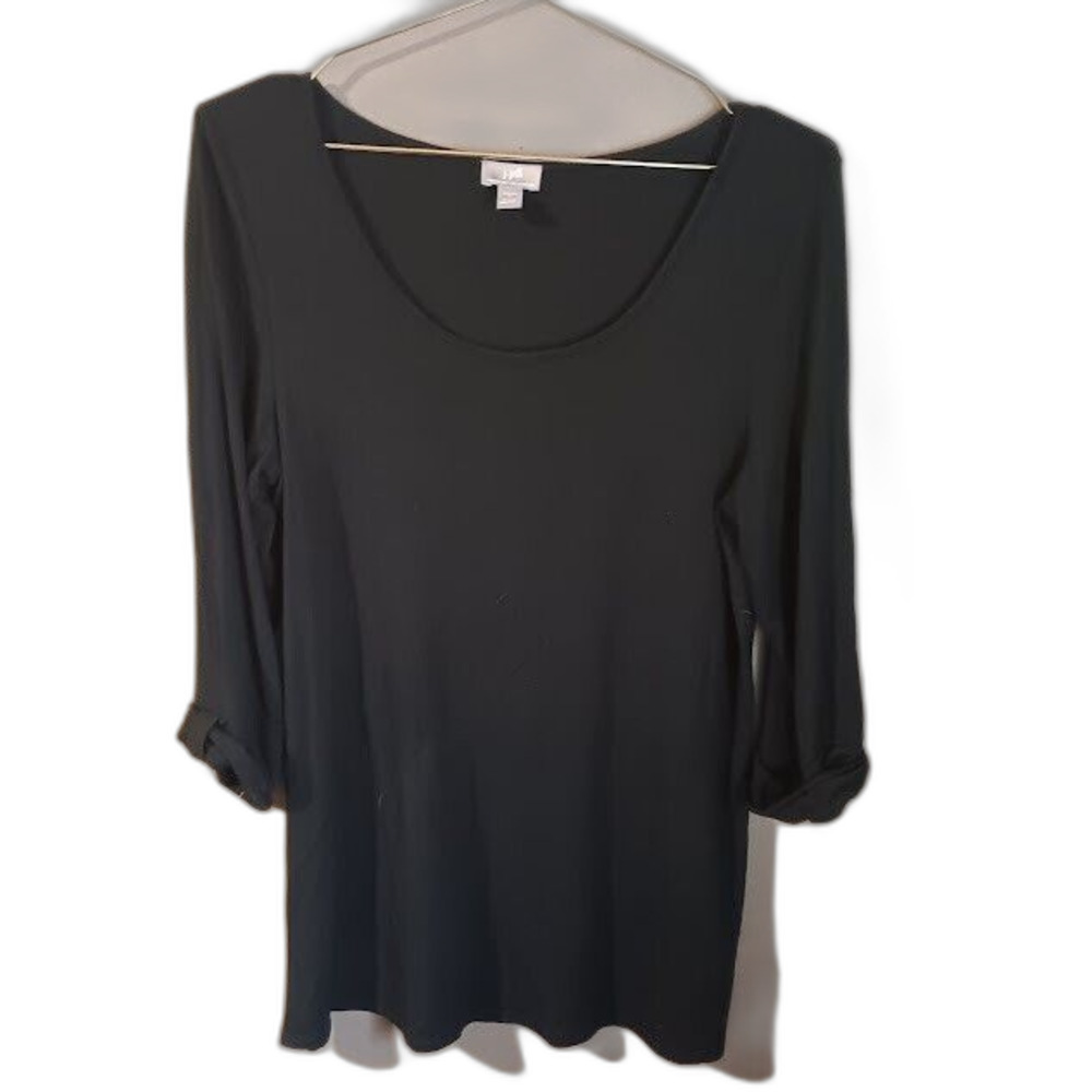 J.Jill Wearever Collection Women’s 3/4 Sleeve Blouse Sz S Small Black